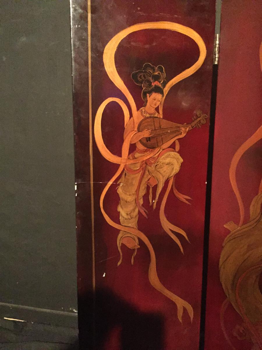 Screen Lacquer Art Deco Leaves China 5-photo-3