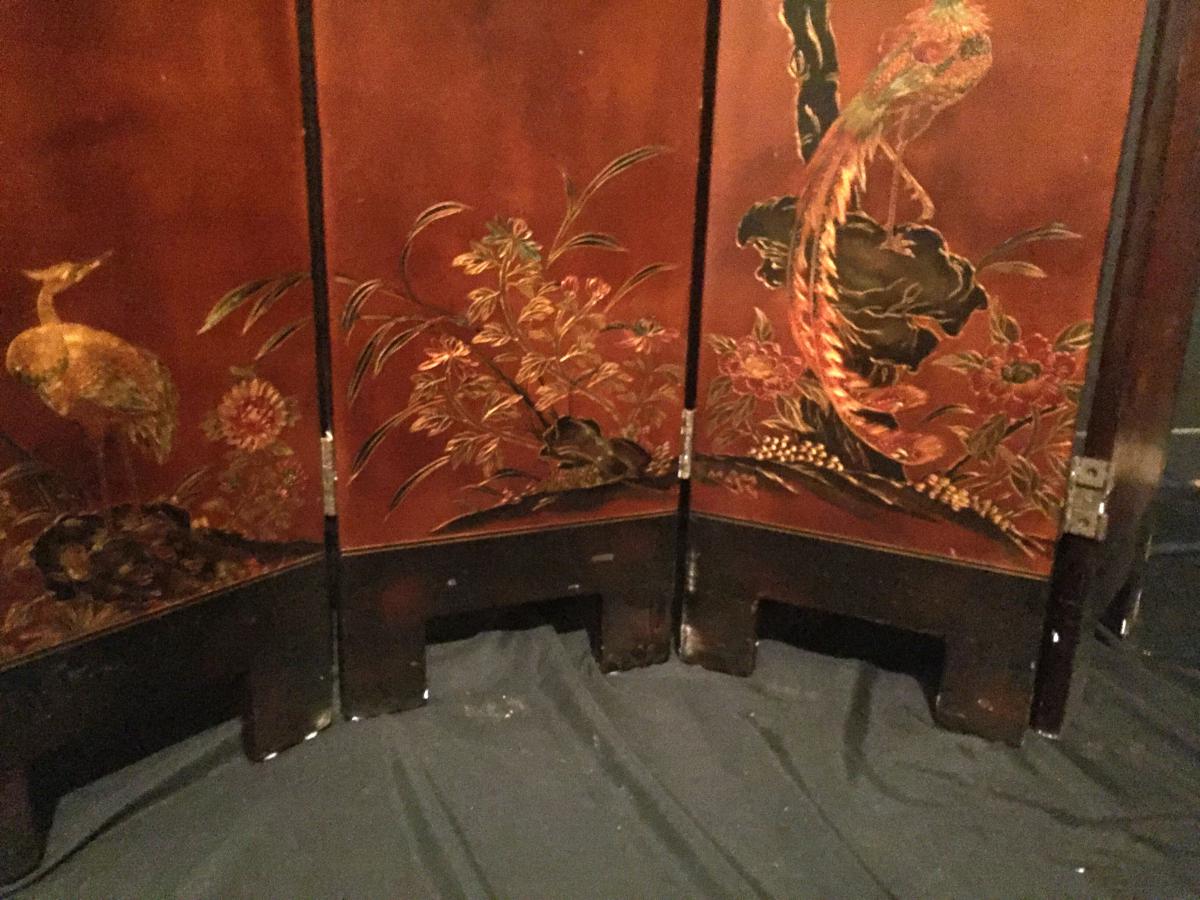 Screen Lacquer Art Deco Leaves China 5-photo-7