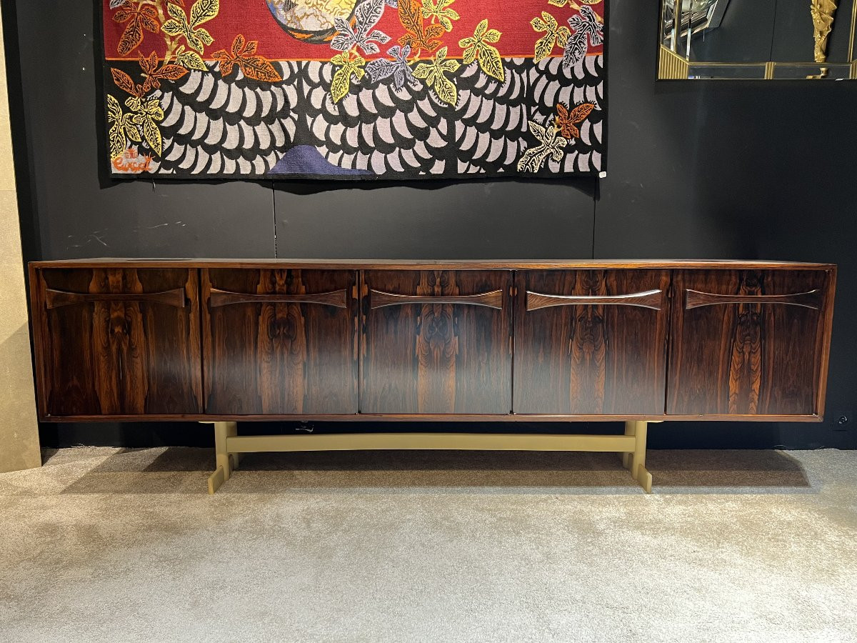 Sideboard / Living Room Cabinet In Brazilian Jacaranda – 60s Design-photo-2