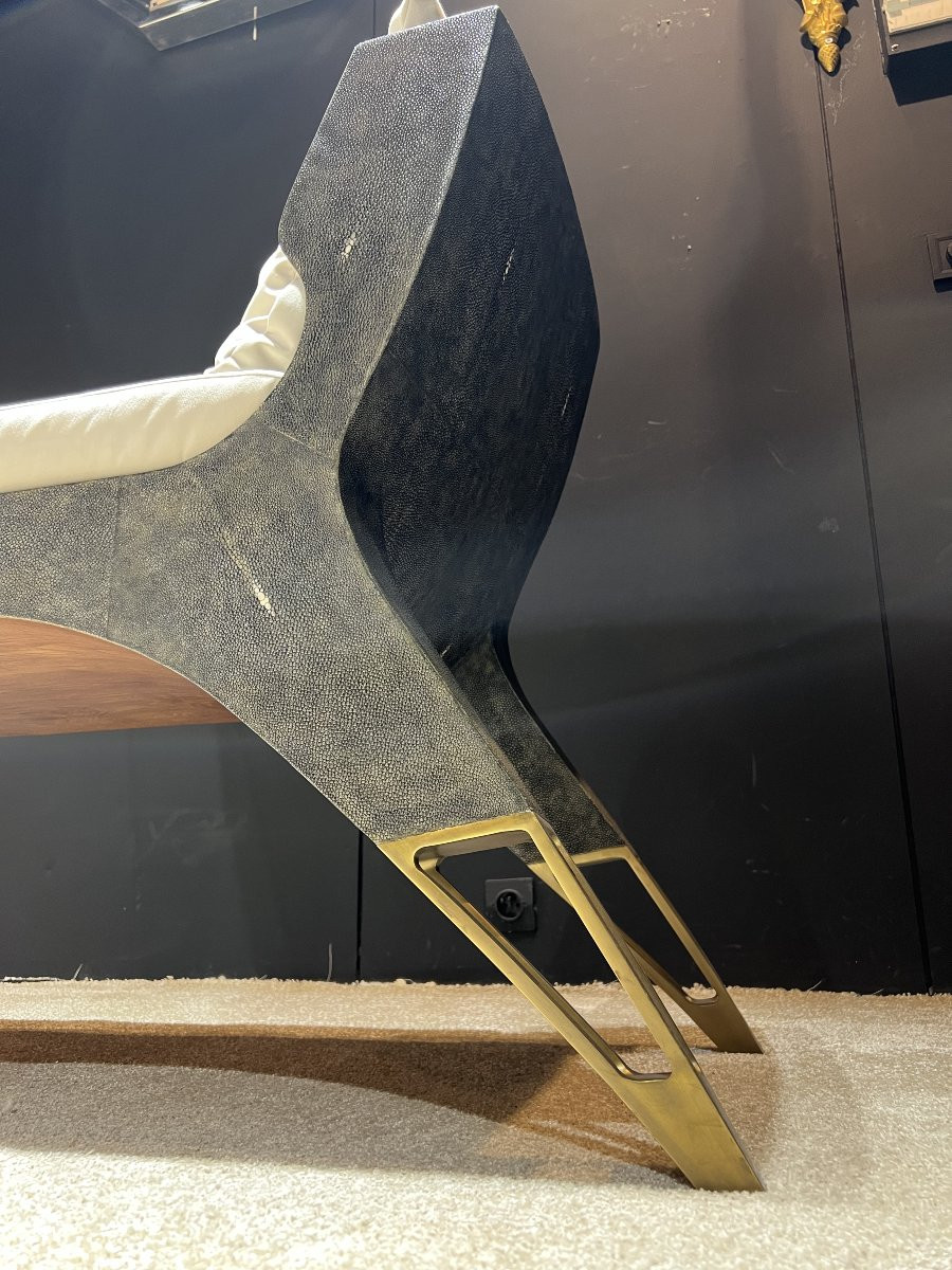 Shagreen Bench Seat Designed By Ria And Youri Augousti – 1990s-photo-4