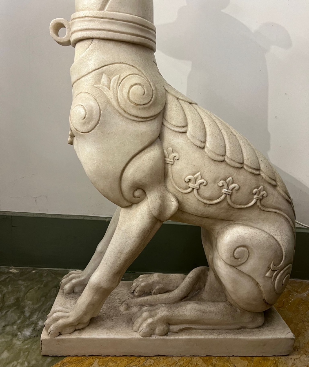 Pair Of Marble Dogs -photo-4