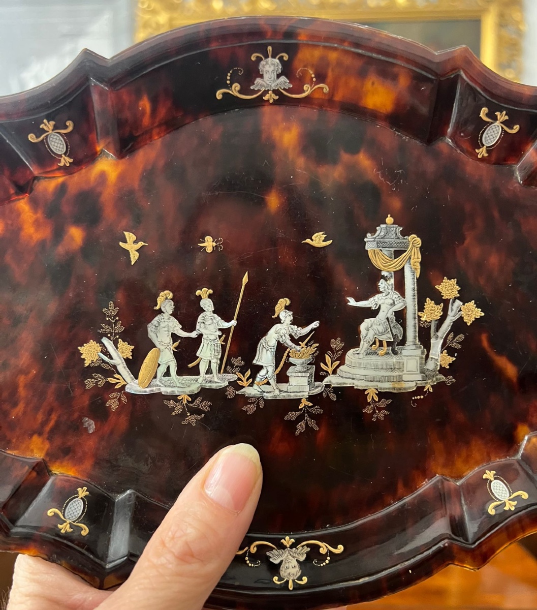 Extremely Rare Plate Inlaid With Gold, Mother-of-pearl And Tortoiseshell -photo-2