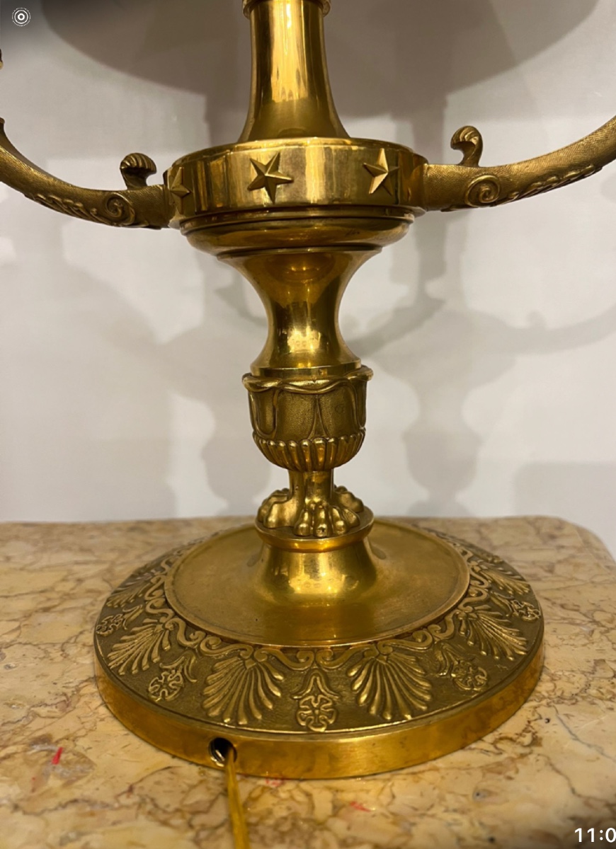 Lampe en bronze doré -photo-2
