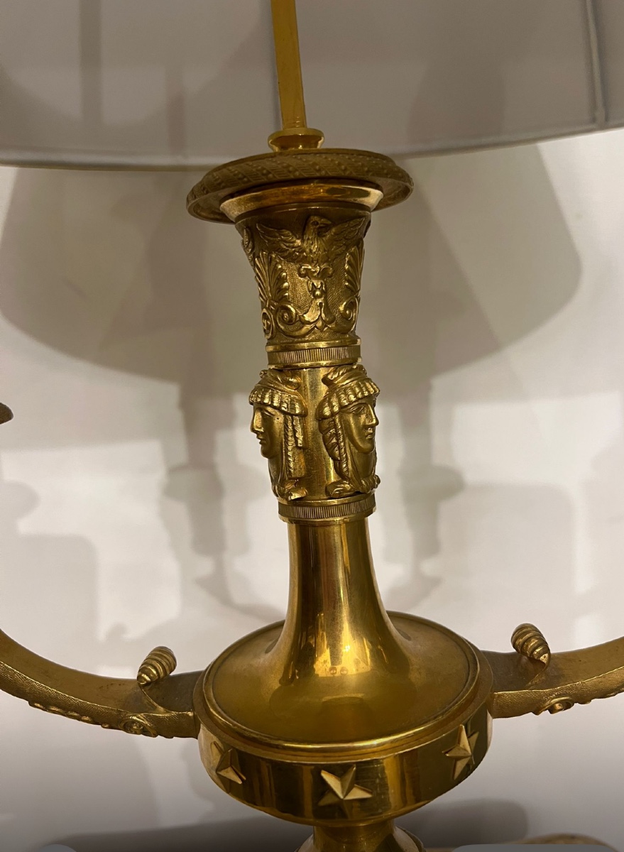 Lampe en bronze doré -photo-3