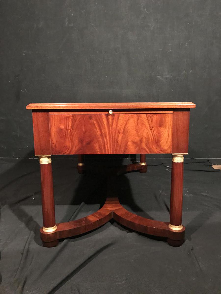 Empire Style Mahogany Desk With Bob Bronze Dore '-photo-4