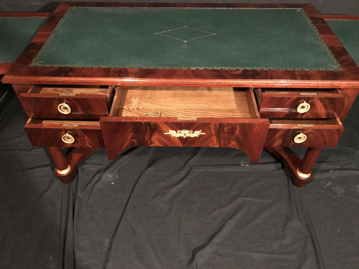 Empire Style Mahogany Desk With Bob Bronze Dore '-photo-6