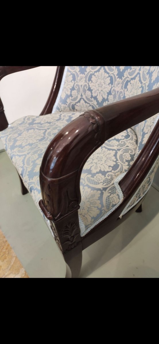 Pair Of 19th Century Mahogany Armchairs-photo-4