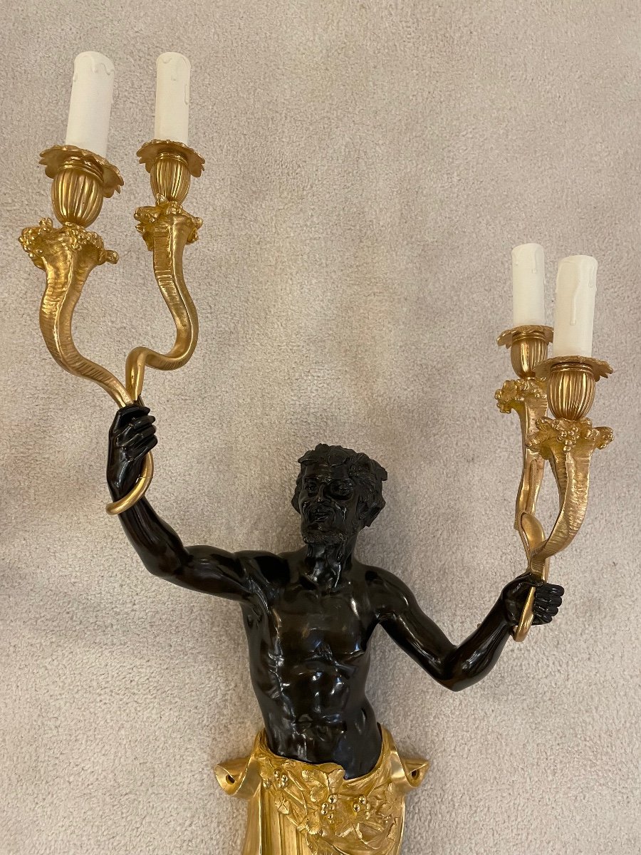 Pair Of Bronze Wall Lamp-photo-4