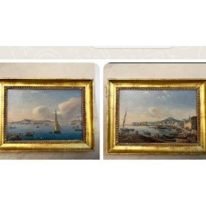 Series Of 4 Paintings View Of Napoli