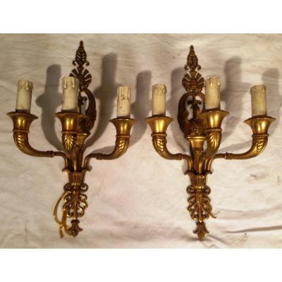 Pair Of Wall Bronze Dore '