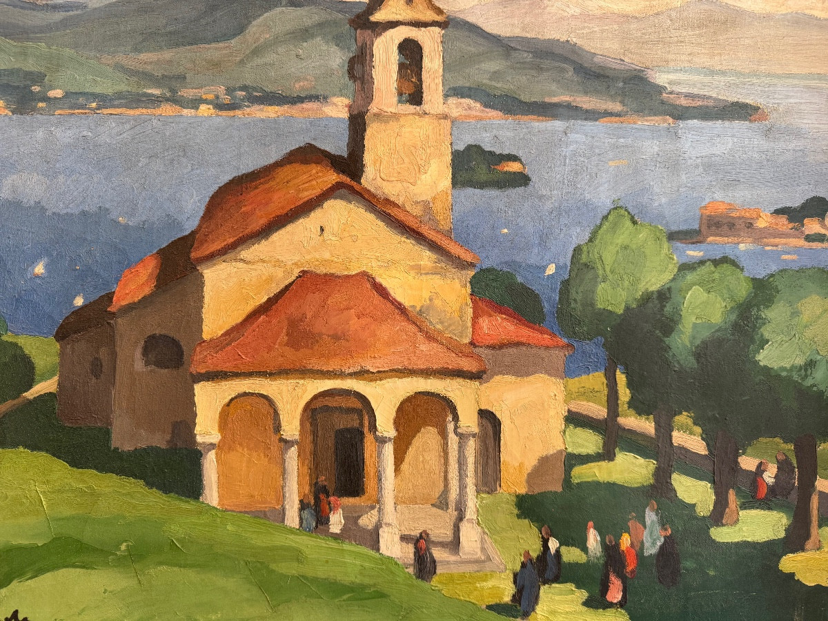 Landscape With Church By Gaston Balande-photo-2