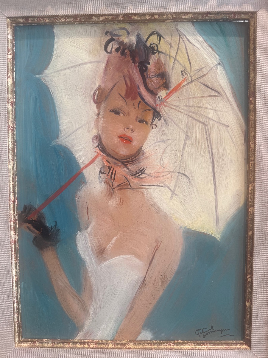 J.g. Domergue, *portrait Of A Young Woman With A Parasol*