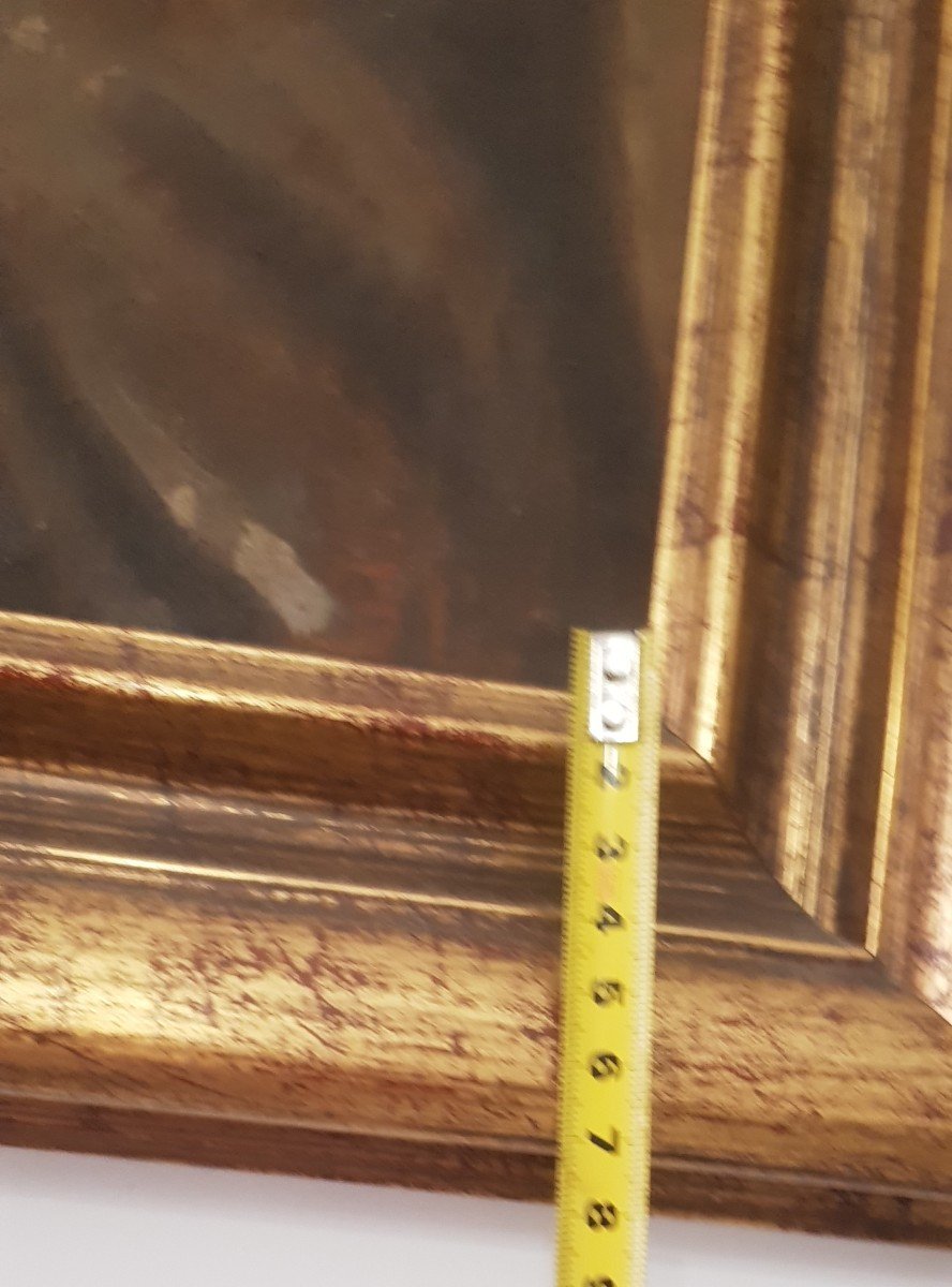 Oil On Canvas Portrait Of Old Roman Peasant Woman-photo-5