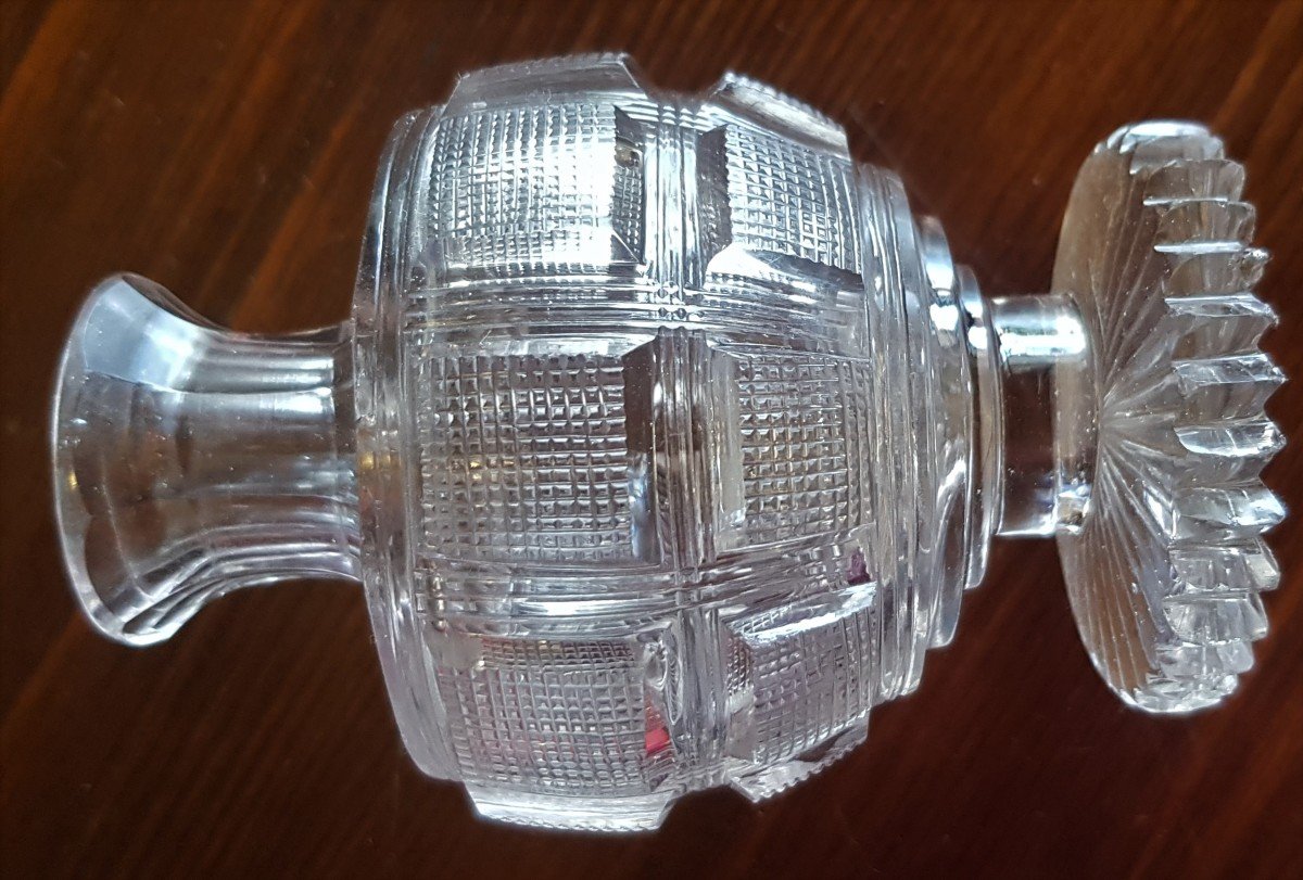 XIXs Perfume Bottle Bottle In Cut Bohemian Crystal H 13 Cm-photo-2