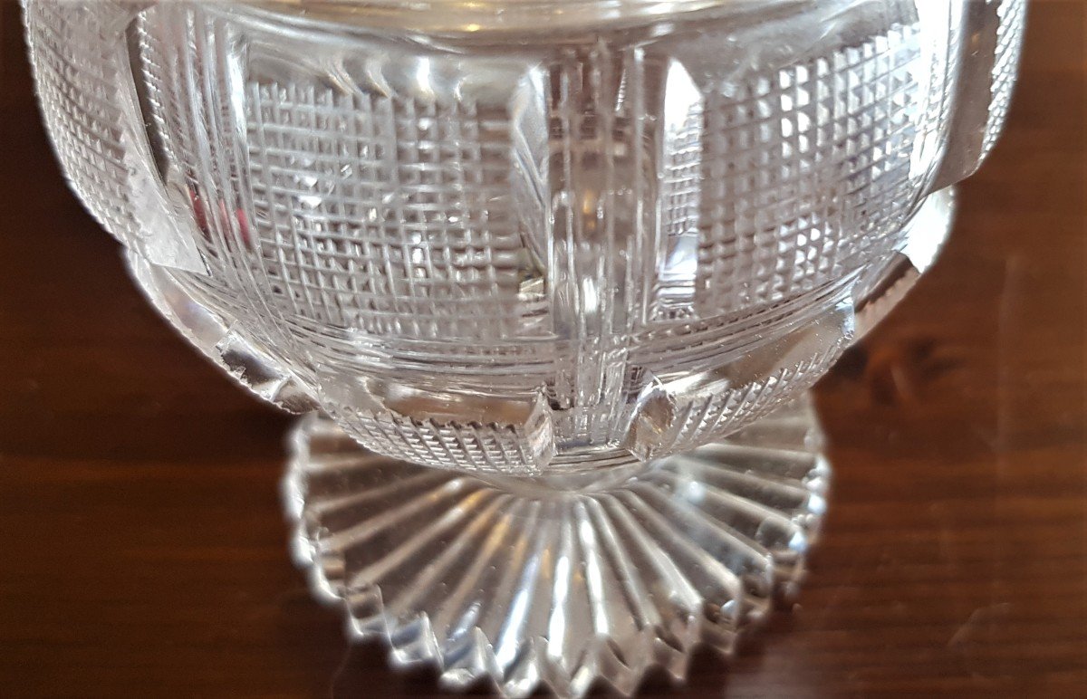 XIXs Perfume Bottle Bottle In Cut Bohemian Crystal H 13 Cm-photo-2