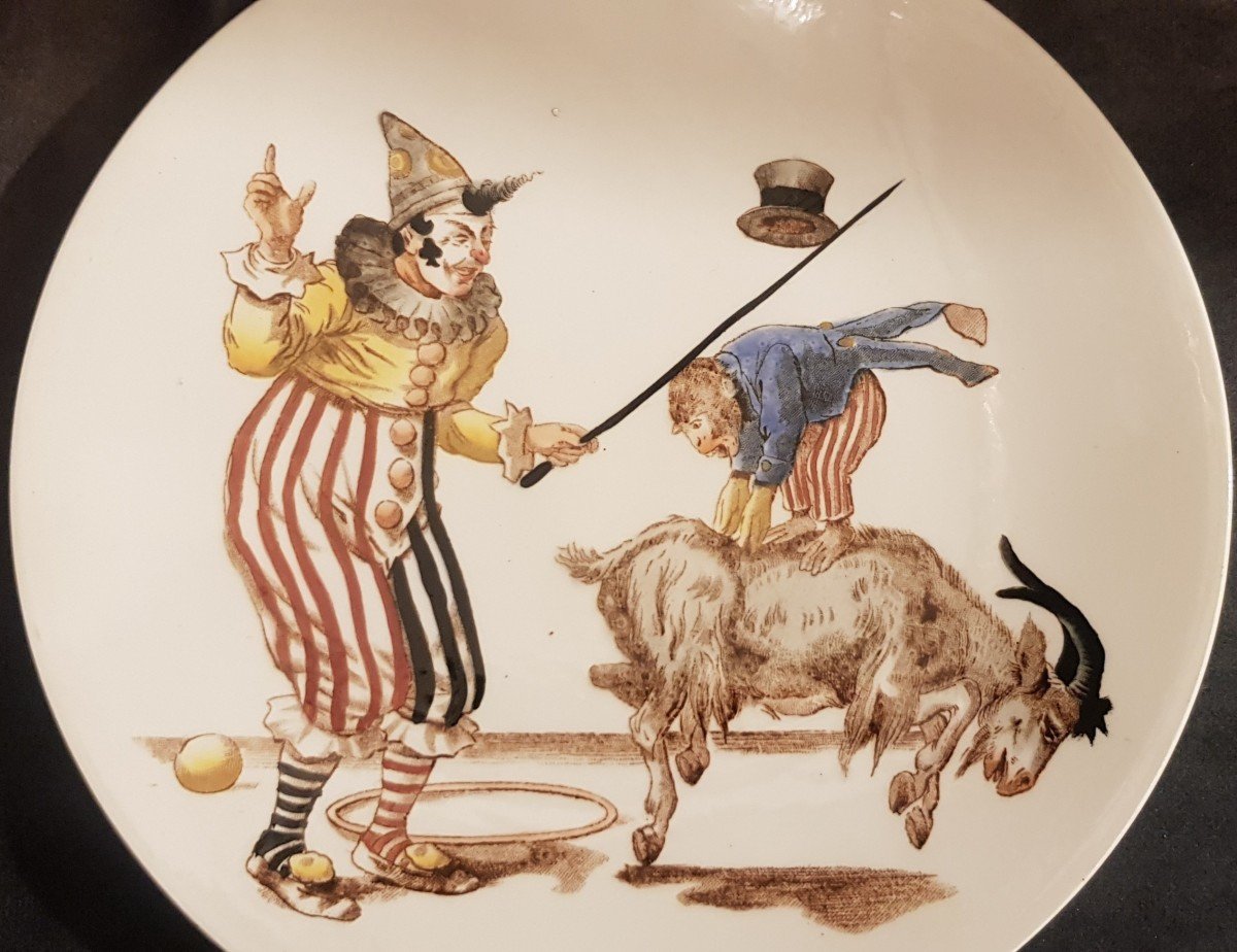 Antique Plate XIXs Earthenware Soc. Ceramica Richard Pagliacci Diameter 21.5 Cm-photo-2