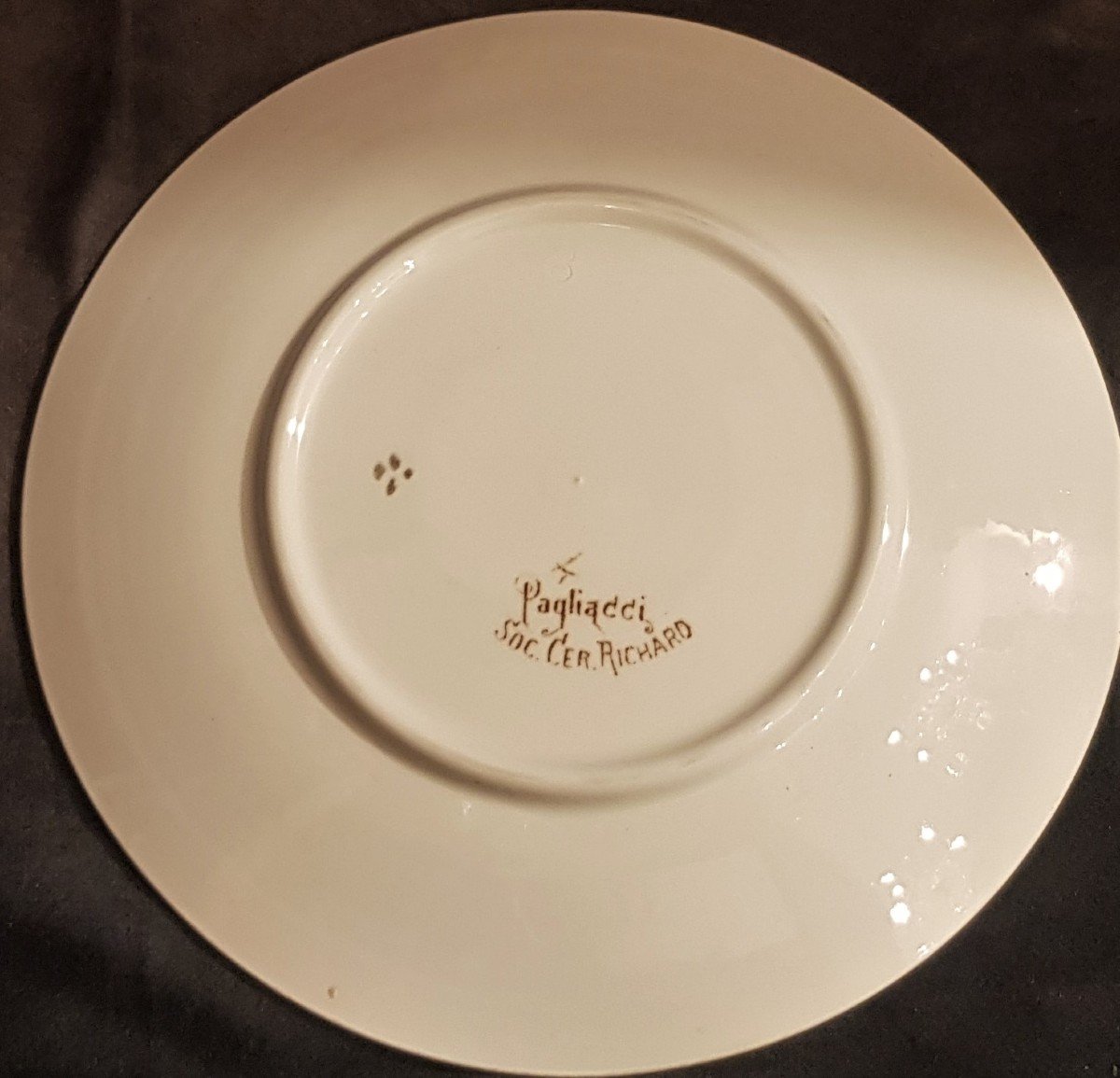 Antique Plate XIXs Earthenware Soc. Ceramica Richard Pagliacci Diameter 21.5 Cm-photo-3