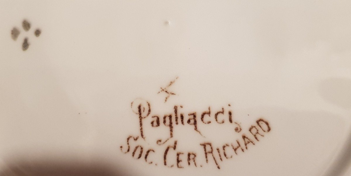 Antique Plate XIXs Earthenware Soc. Ceramica Richard Pagliacci Diameter 21.5 Cm-photo-4