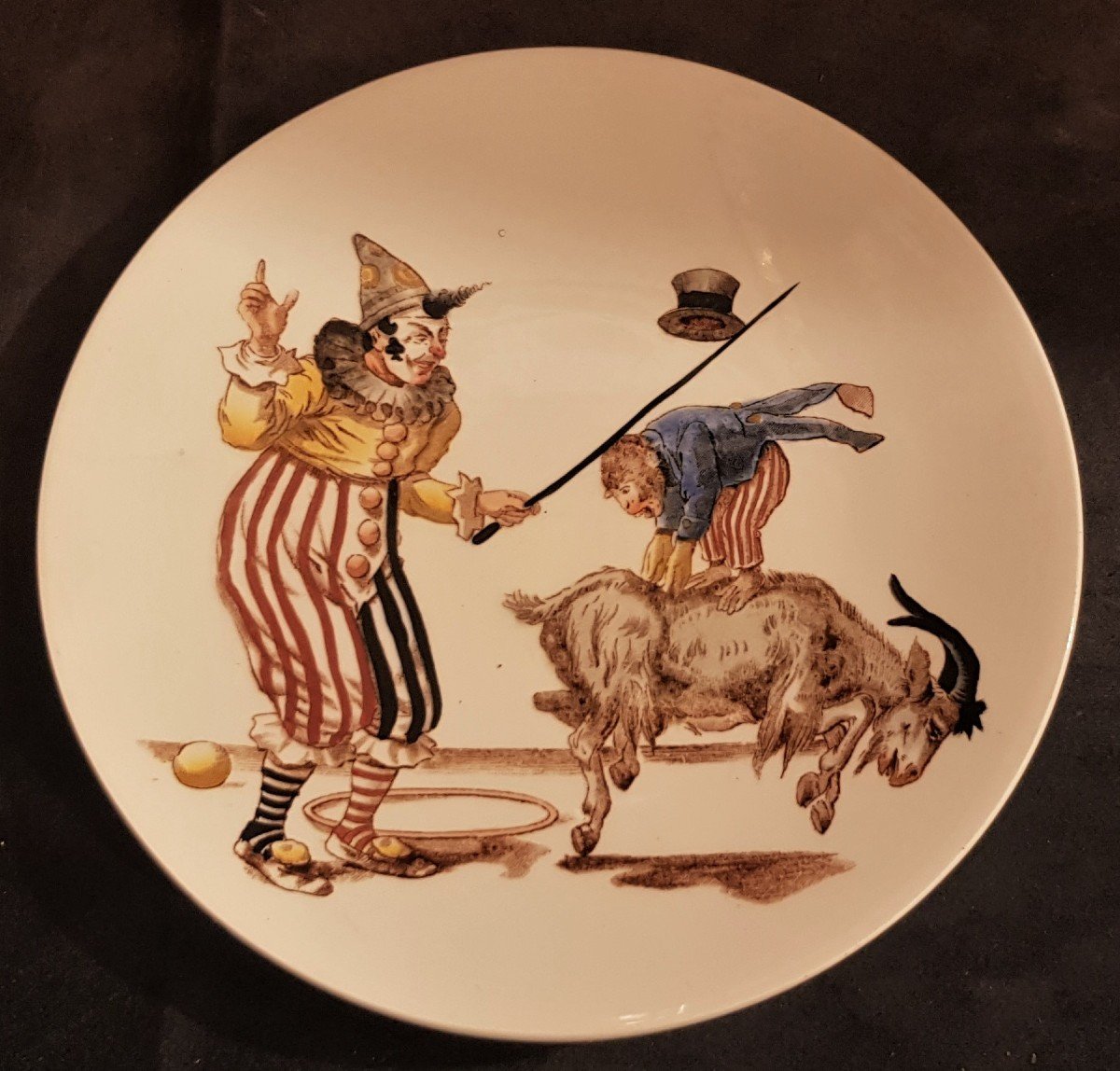 Antique Plate XIXs Earthenware Soc. Ceramica Richard Pagliacci Diameter 21.5 Cm