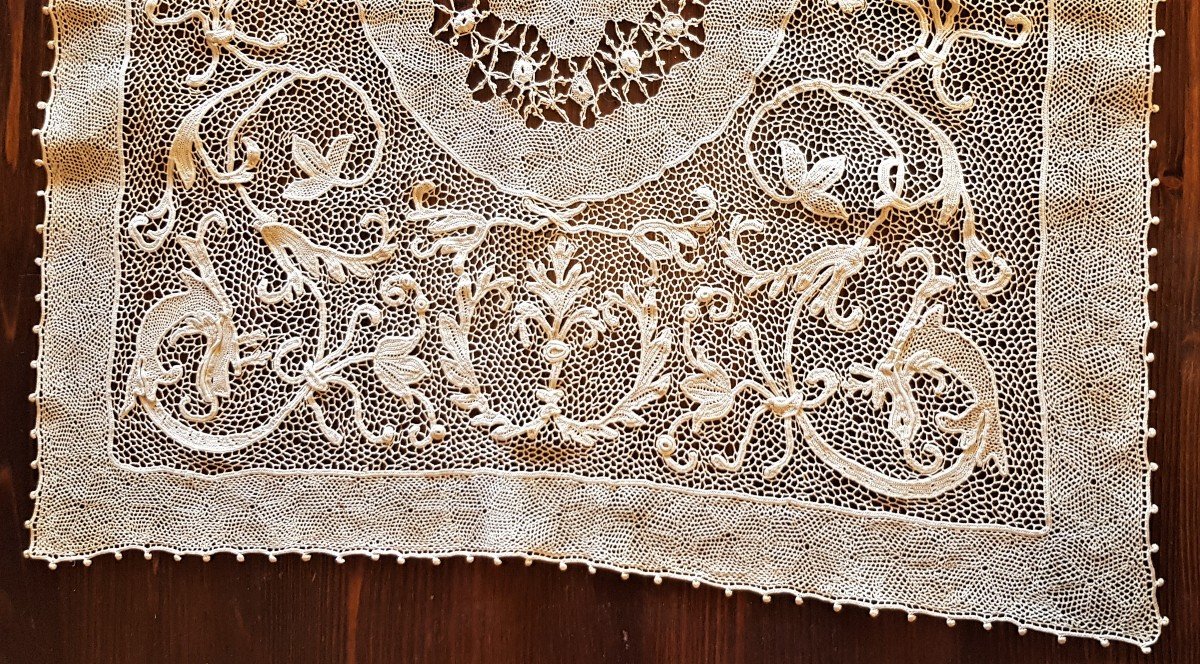 Furniture Top Old Doily In Lace Pizzo Di Orvieto 95.5x45 Cm-photo-2