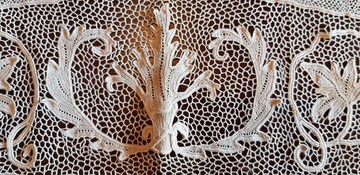 Furniture Top Old Doily In Lace Pizzo Di Orvieto 95.5x45 Cm-photo-4