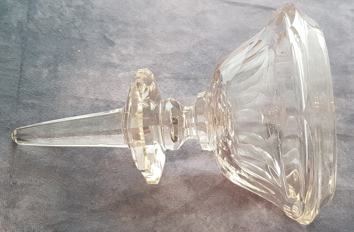 Grand Drageoir XIX ème S. En Cristal Taillé Cm 40 Haut-photo-3