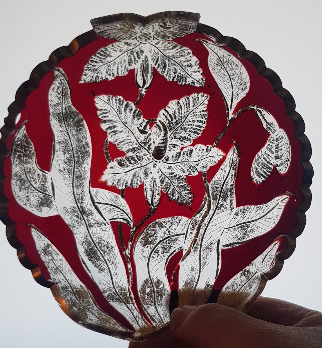 Pair Of Liberty Art Nouveau Jugendstil Bohemian Crystal Pocket Cups-photo-2
