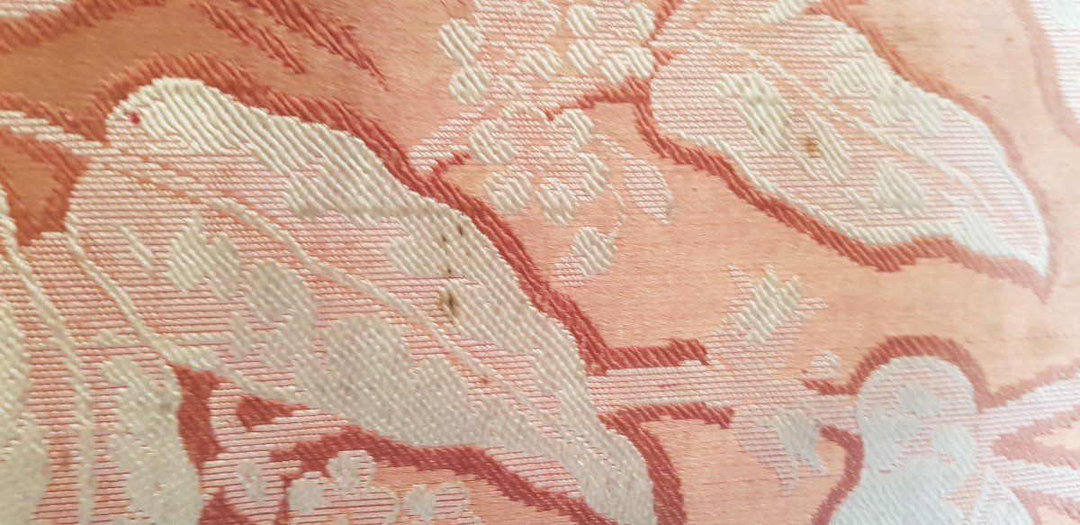 Lè De Tissu En Pure Soie  380 Cm Ancien époque Art Nouveau-photo-4