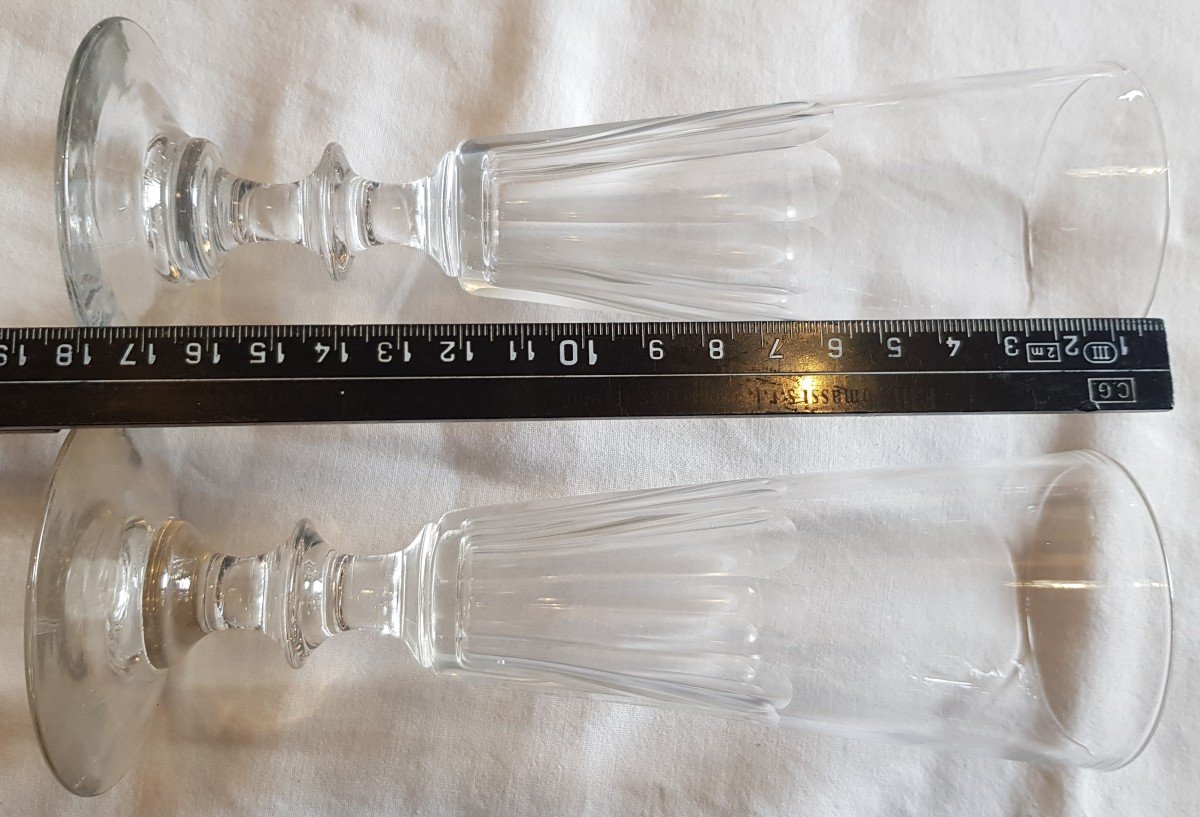 Set Of 11 Old Crystal Flutes Model Caton-photo-5