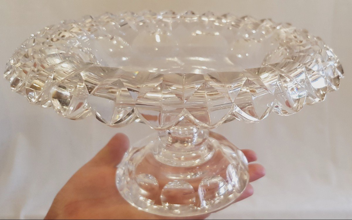 Beautiful Old Cut Crystal Cup On  Pedestal-photo-2