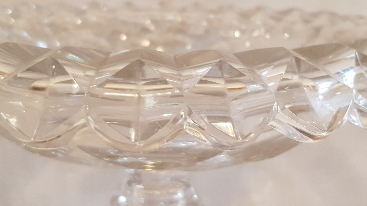 Beautiful Old Cut Crystal Cup On  Pedestal-photo-3