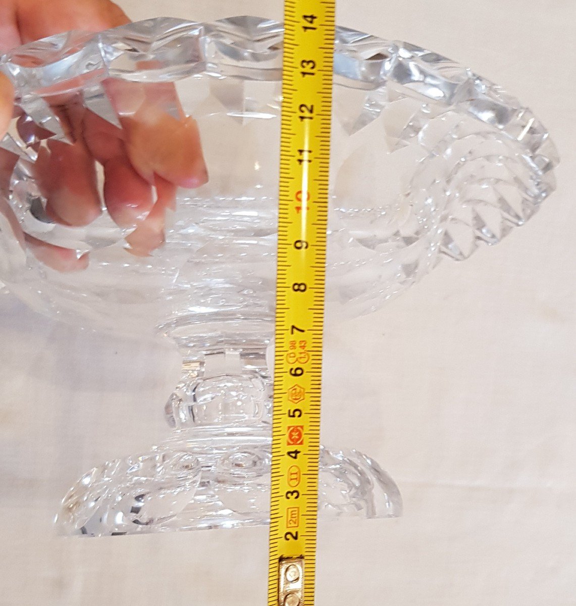 Beautiful Old Cut Crystal Cup On  Pedestal-photo-4