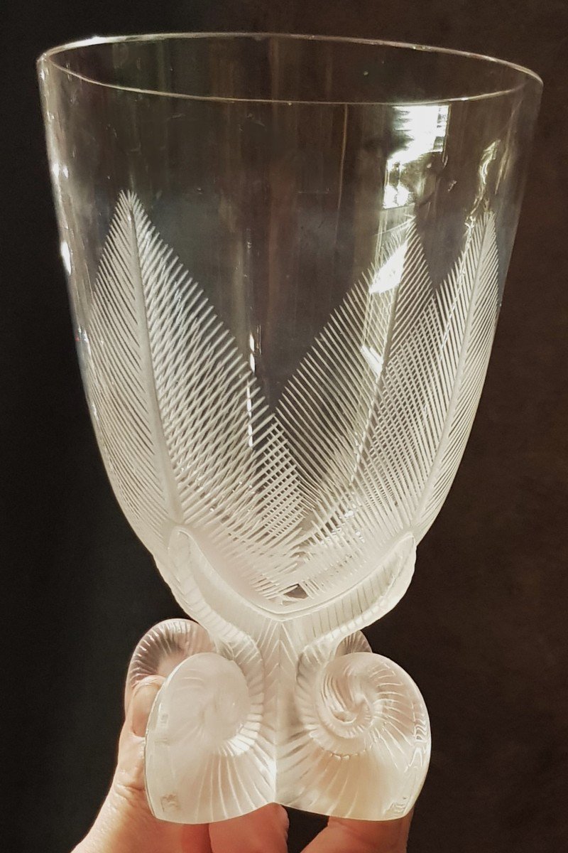 Ancien Vase En Cristal  Lalique Mod. Osmonde-photo-2