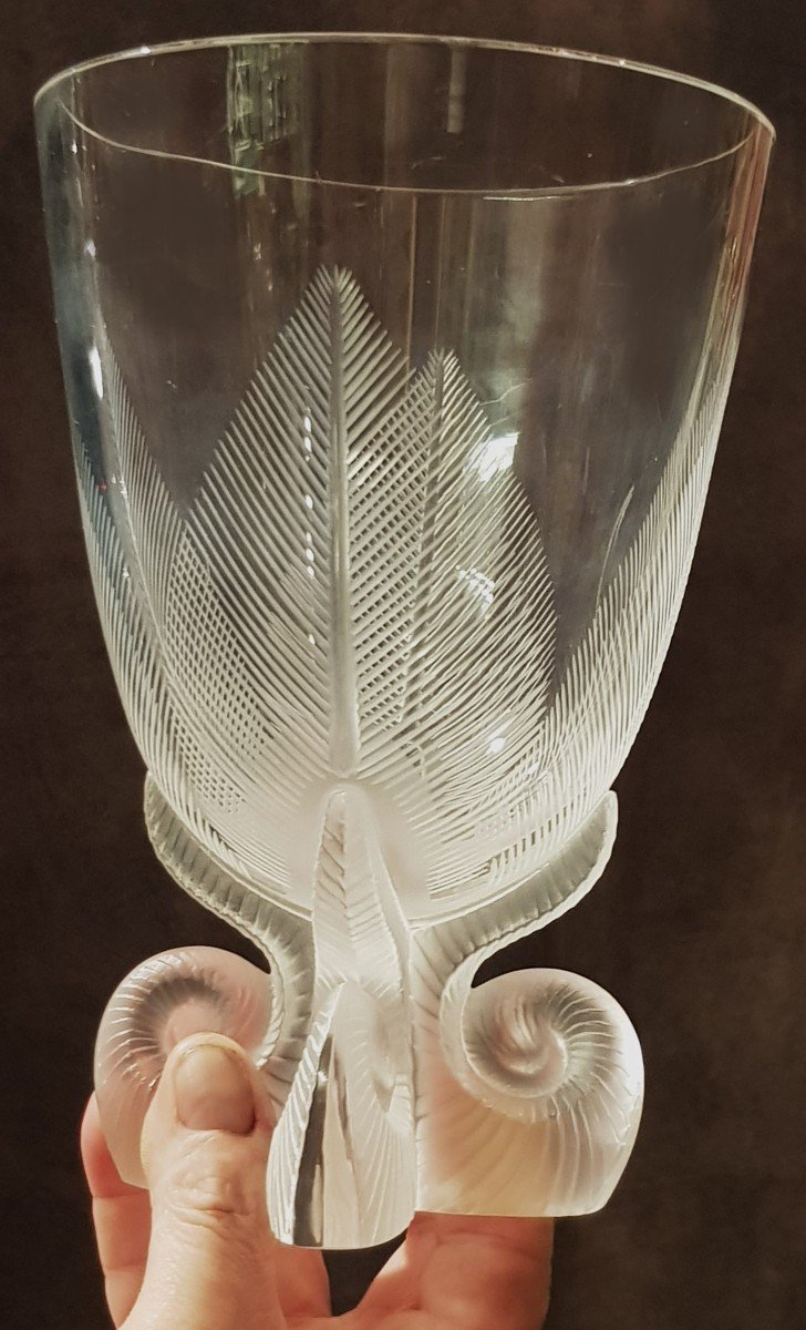 Ancien Vase En Cristal  Lalique Mod. Osmonde-photo-3