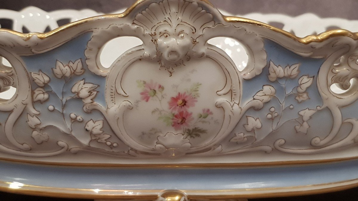 Old 19th Century Centrepiece In Openwork Porcelain Ginori-photo-2