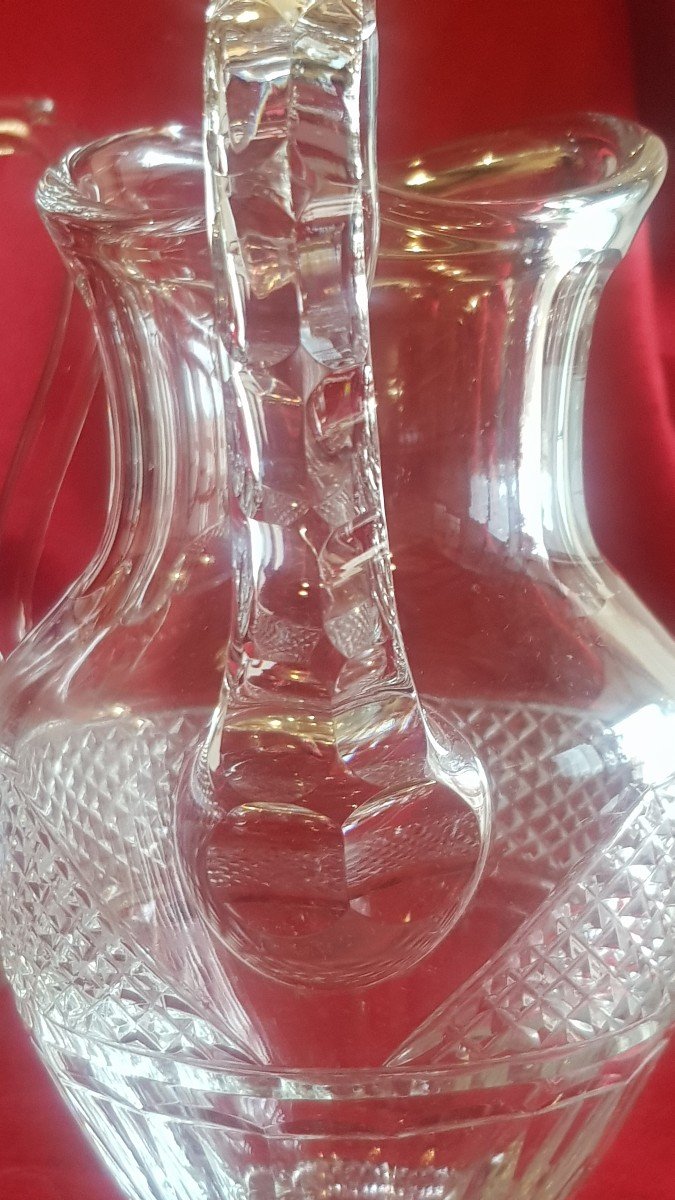 Ancien Pichet  Aiguière En Cristal De Bohème Taillé-photo-4