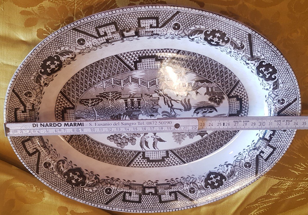 Old Tureen And Plate In Italian Scr Earthenware Colandine Decor-photo-7
