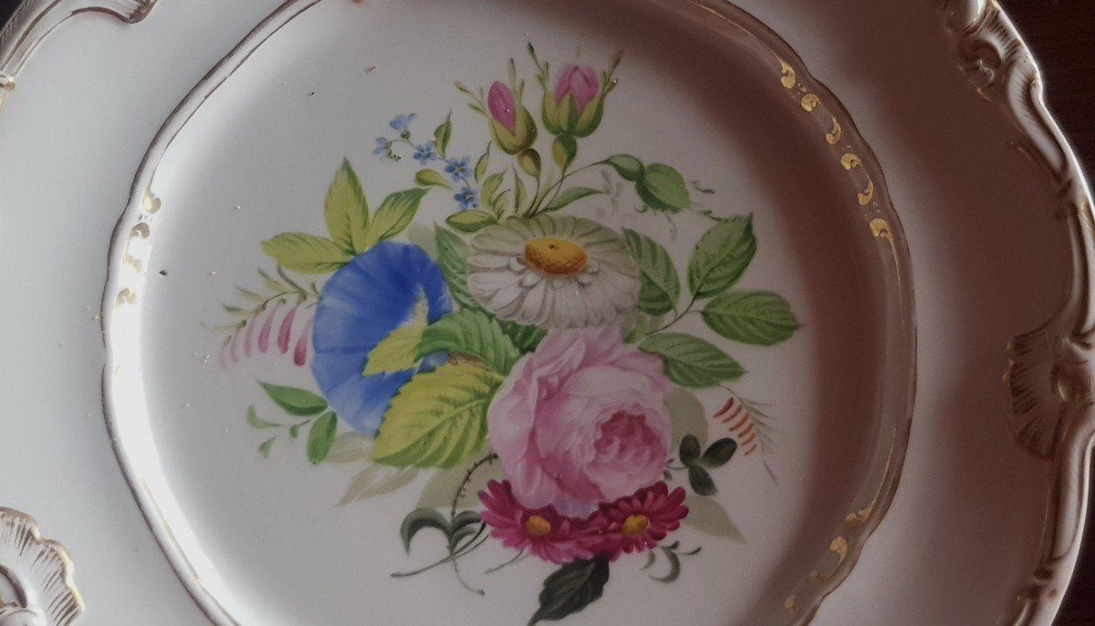  Assiette Decorative Ancienne Allemande XIXs Spm Schmeisser Porzellan Manufaktur-photo-2