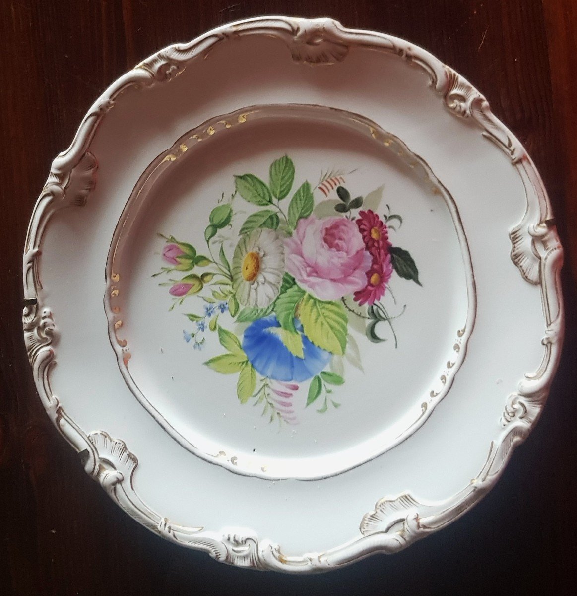  Assiette Decorative Ancienne Allemande XIXs Spm Schmeisser Porzellan Manufaktur