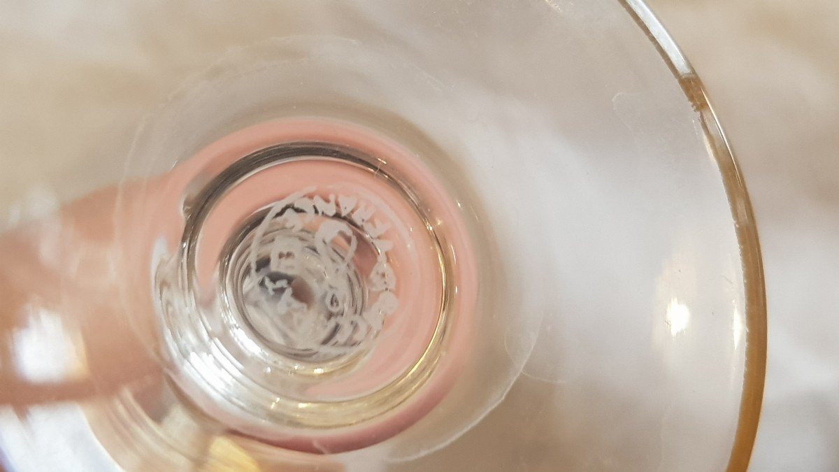 Lot 17 Verres Cristal Baccarat Modèle Perfection Liseret Or-photo-8