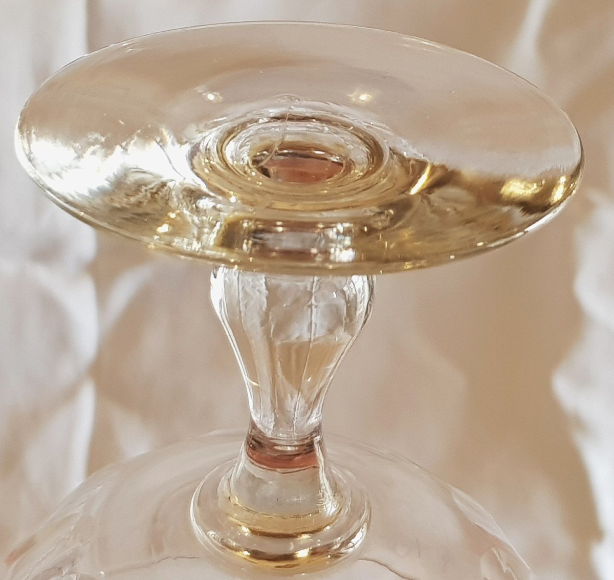Series Of 6 Antique Cut Crystal Champagne Glasses From The End Of The 19th Century-photo-5