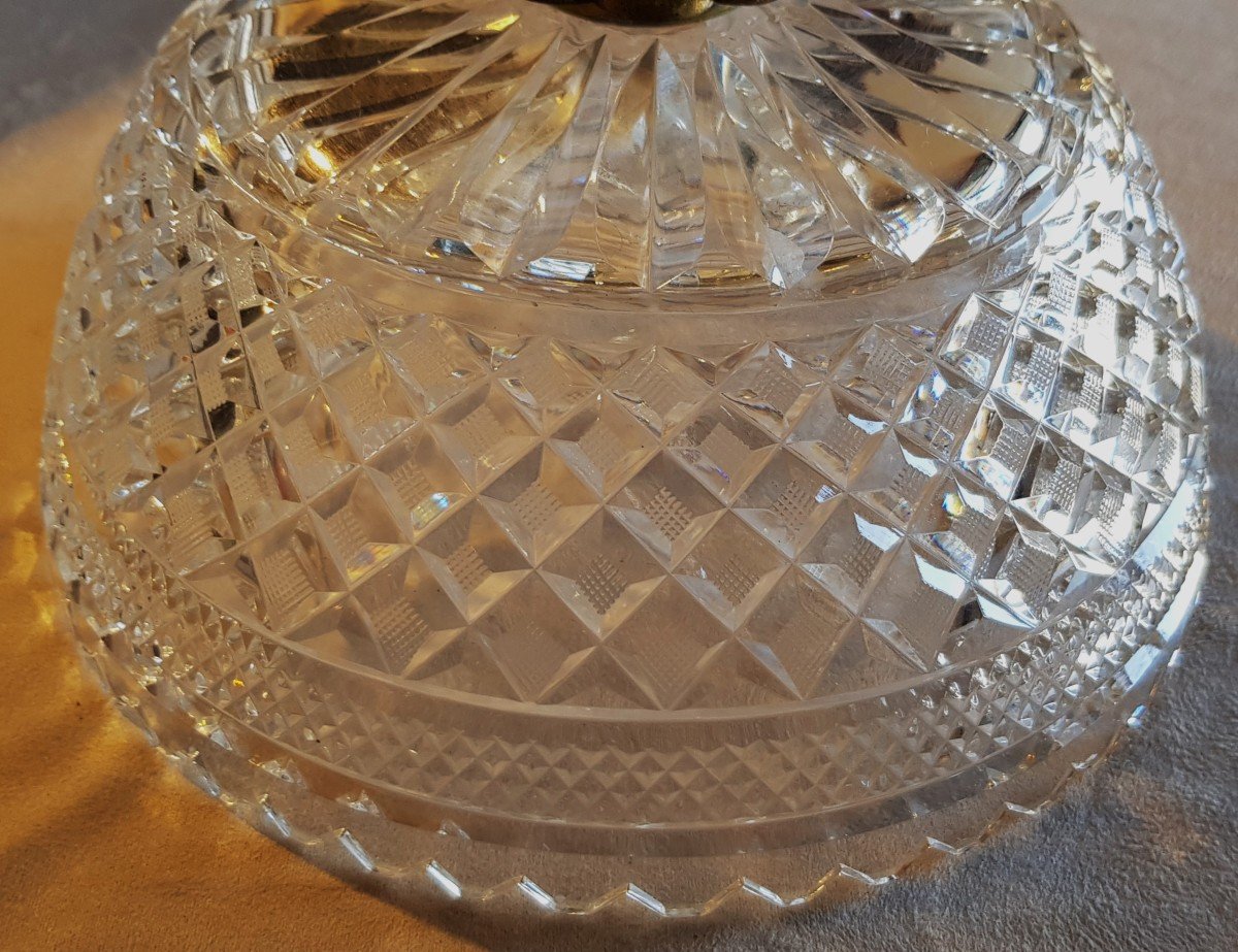 Old Fruit Bowl In Bronze And Cut Bohemian Crystal-photo-4