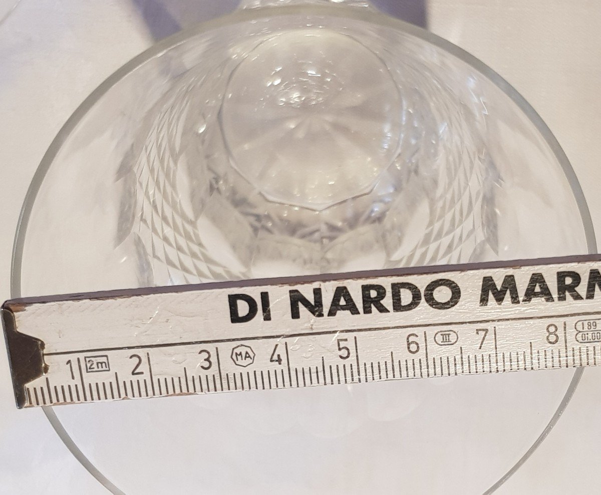 Set Of 12 Old Long Drink Glasses In Cut Bohemian Crystal-photo-6