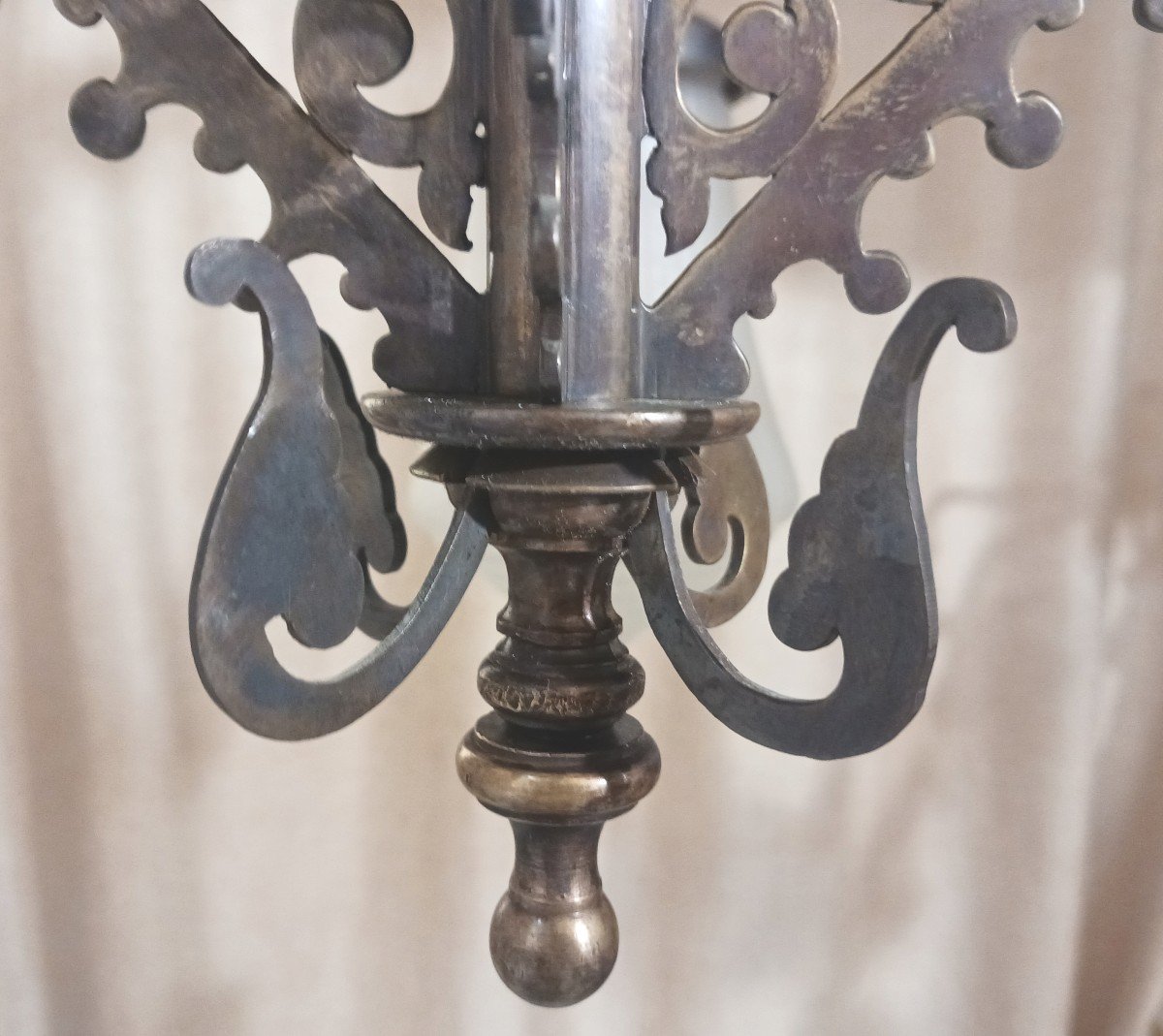 Old Bronze Chandelier In Henry II Style-photo-3