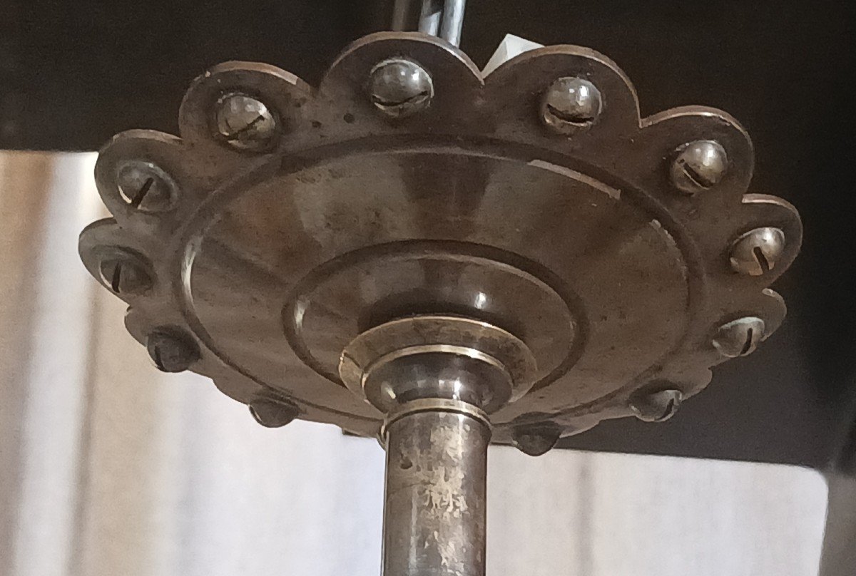 Old Bronze Chandelier In Henry II Style-photo-4