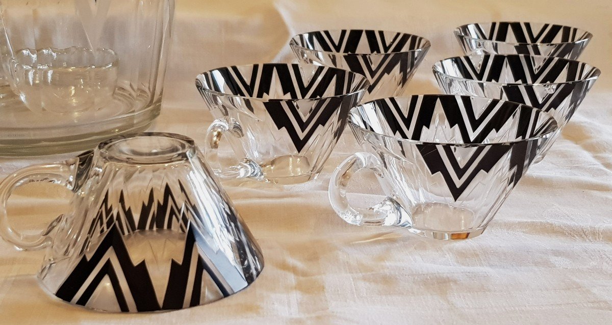 Art Deco Crystal Fruit Salad Or Sangria Service-photo-4