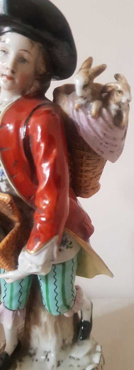 Polychrome Porcelain Figurine Capodimonte Italy 19th Century-photo-2