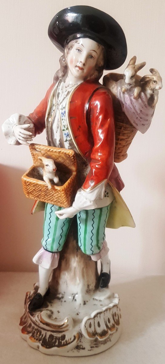 Polychrome Porcelain Figurine Capodimonte Italy 19th Century