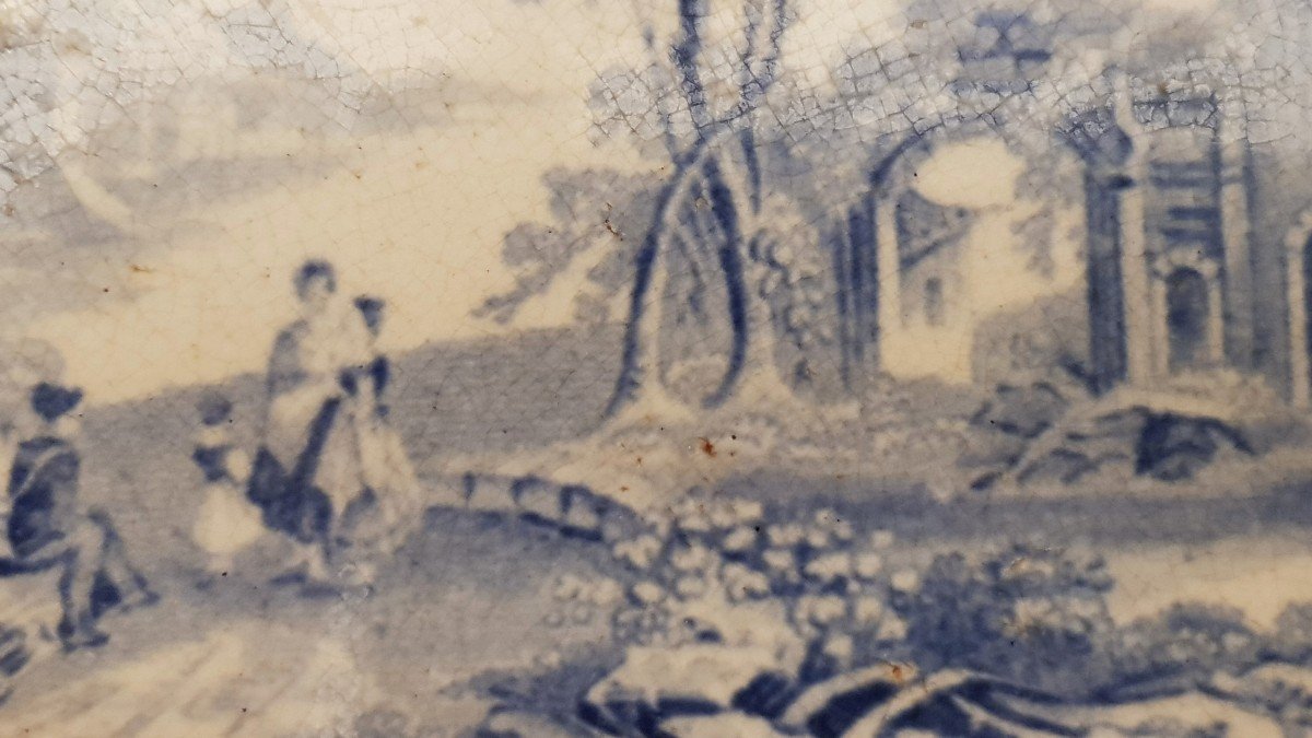 Assiette Anglaise XIX ème S J.clementson Tessino Ironstone Blue Transferware-photo-3