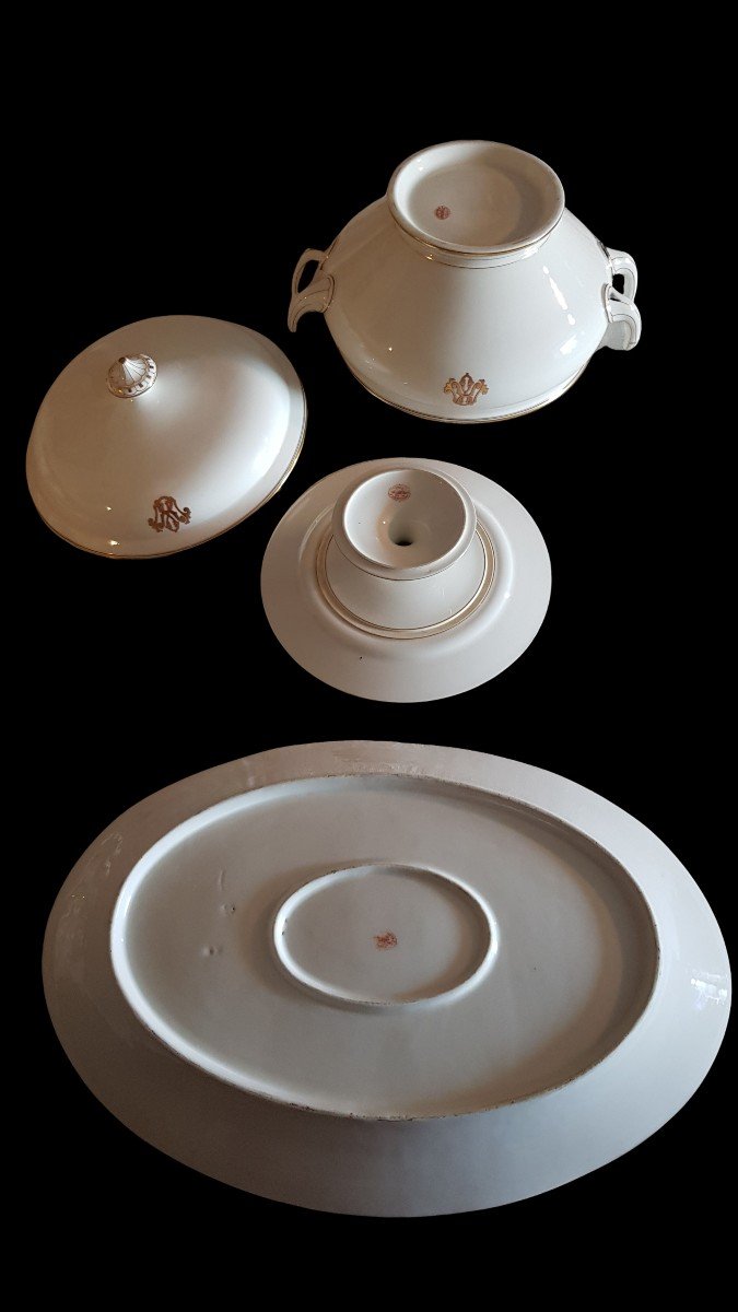 3 Shaped Pieces In Pillivuyt & Cie Porcelain From The 19th Century-photo-2